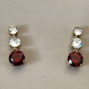 Nadri 3-stone drop pierced earrings New in Box